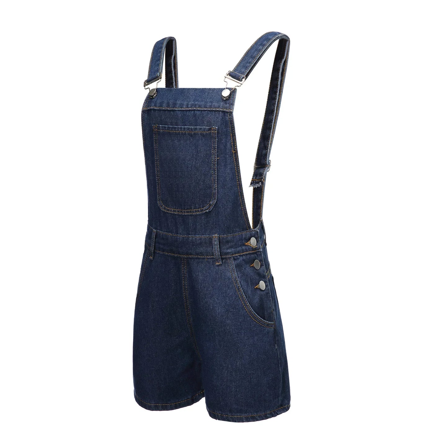 Rompers- Summer Essentials Rompers - Denim Bib Short Overalls- - Pekosa Women Fashion