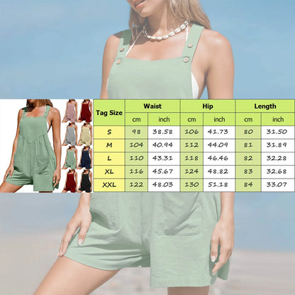 Rompers- Wide-Shorts Bib Playsuit for Women- - Pekosa Women Fashion