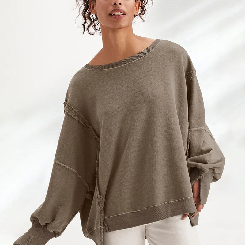 Women Sweatshirts & Hoodies - 100% Cotton Oversized Sweatshirts