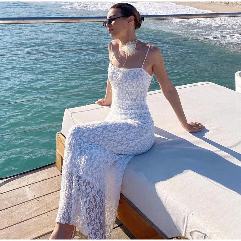 Elegant Dresses- Lace Body-Hugging Lace Dress for Formal Galas- - Pekosa Women Fashion