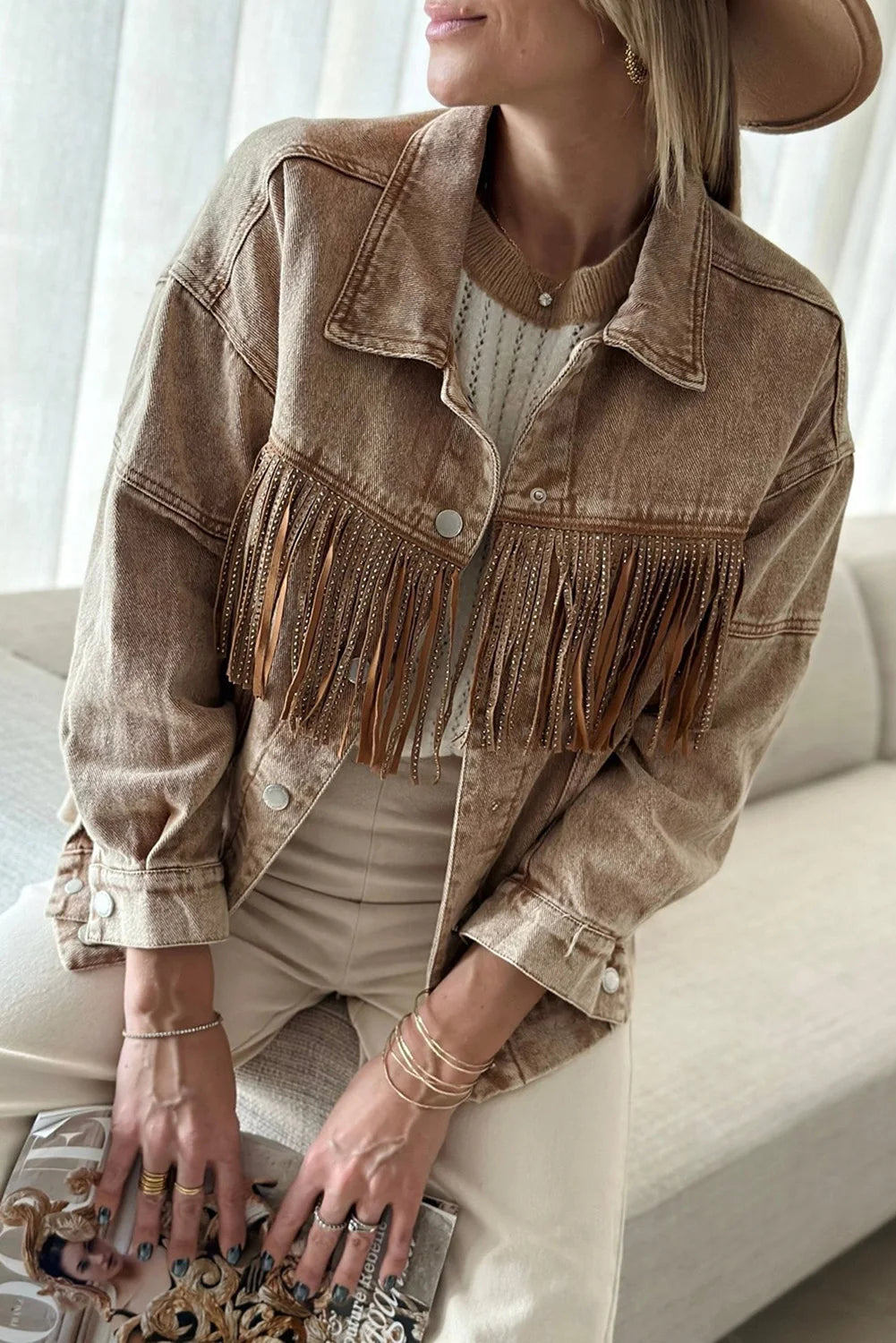 Denim Jackets - Retro Denim Women Jacket Autumn Winter Frills