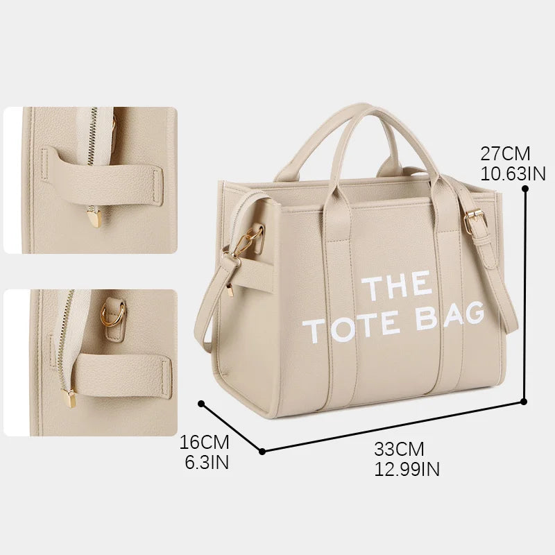 Tote Bags - Trendy Beige Leather Shoulder Bag – The Tote Bag