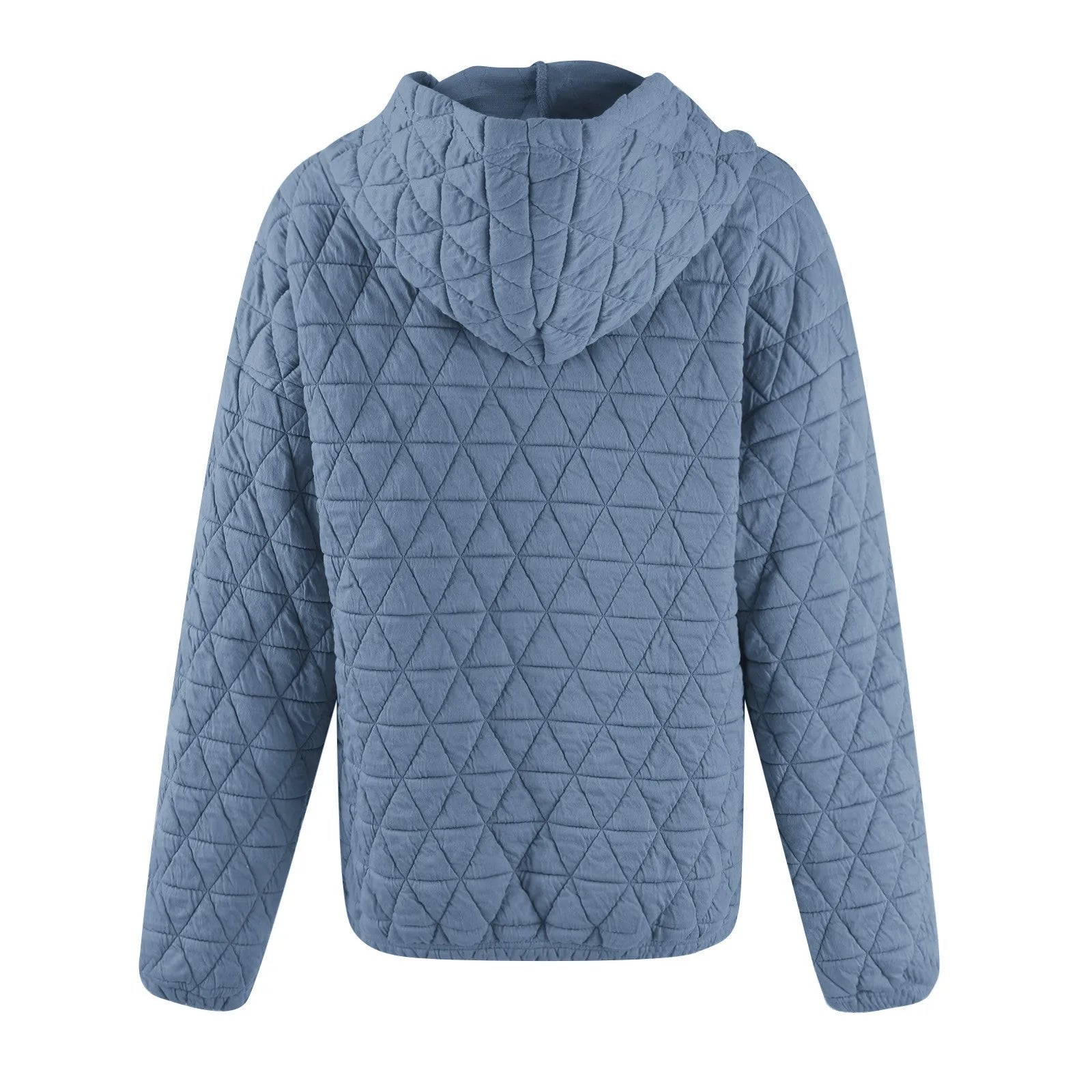 Women Sweatshirts & Hoodies - Sweatshirt Quilted Hoodie Kangaroo Pouch