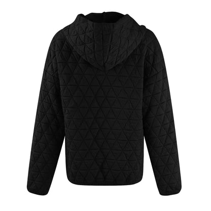 Women Sweatshirts & Hoodies - Sweatshirt Quilted Hoodie Kangaroo Pouch