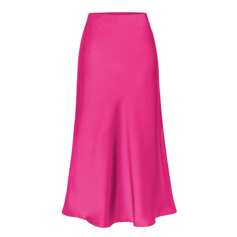 Satin Skirts - Classy Satin Midi Skirt