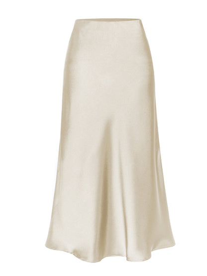 Satin Skirts - Classy Satin Midi Skirt