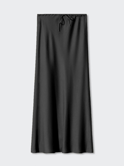 Satin Skirts - Elegant Midi Skirt in Satin