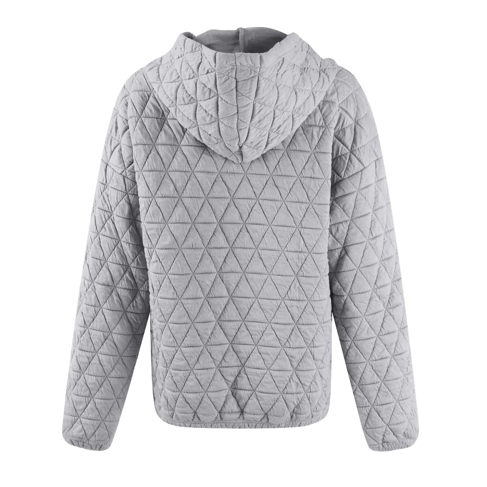 Women Sweatshirts & Hoodies - Sweatshirt Quilted Hoodie Kangaroo Pouch