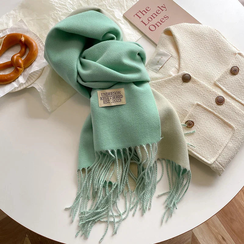 Scarfs- Faux Cashmere Pashmina Scarves Soft Scarf- DFP022-22- Chuzko Women Clothing