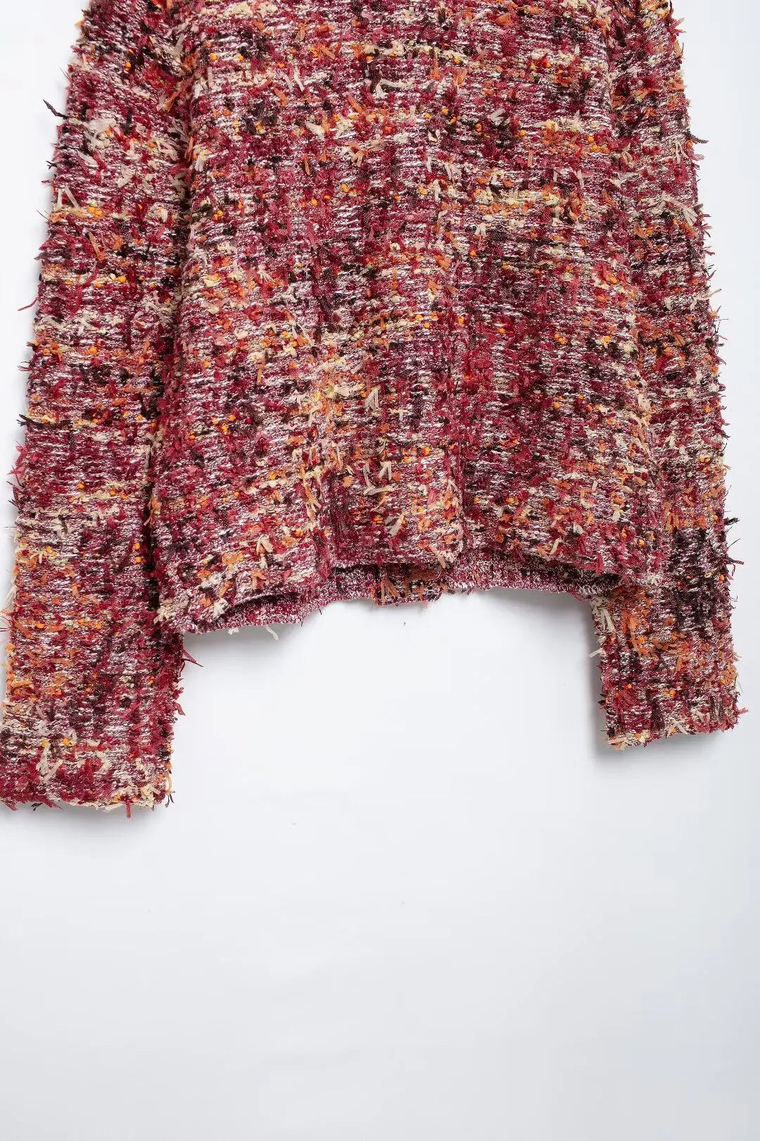 Cardigans - Multicolor Tweed Knit Cardigan Fluffy Office Knitwear