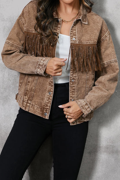 Denim Jackets - Retro Denim Women Jacket Autumn Winter Frills