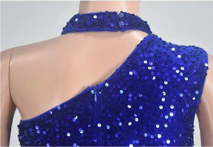 Sequin Mini Dress - Royal Blue Sequin Bodycon Mini Dress – for Night Out & Cocktail Parties