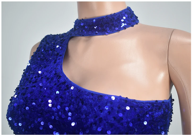 Sequin Mini Dress - Royal Blue Sequin Bodycon Mini Dress – for Night Out & Cocktail Parties