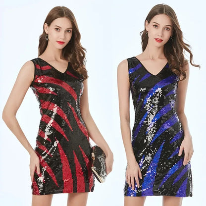 Sequin Mini Dress - Stunning Gatsby Sequin Night Out Bodycon Mini Dress