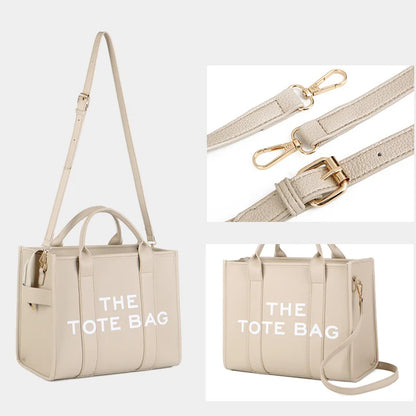 Tote Bags - Trendy Beige Leather Shoulder Bag – The Tote Bag