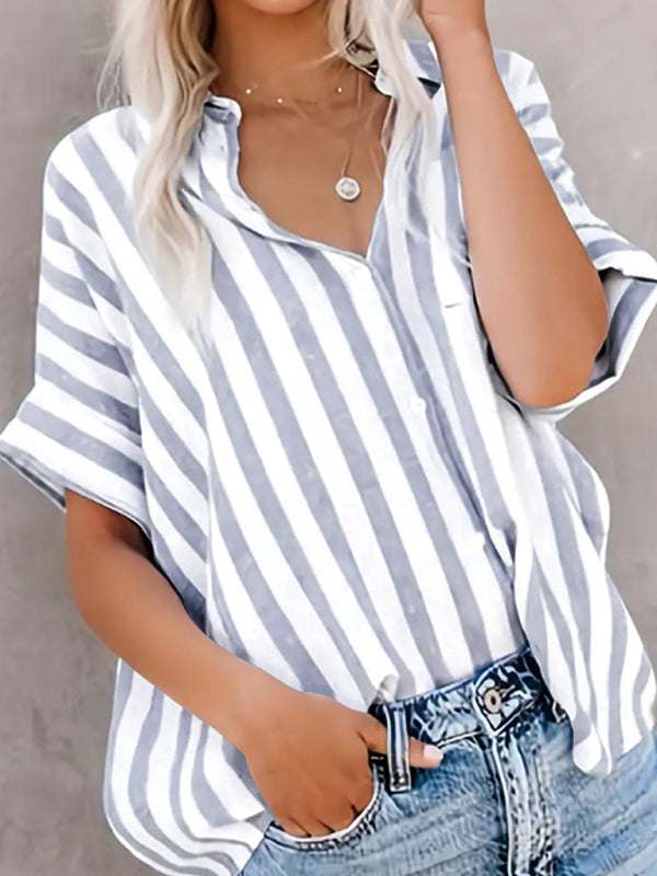 Shirts - Blue Stripe Summer Shirt