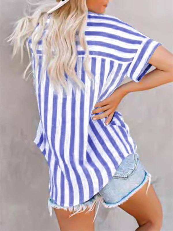 Shirts - Blue Stripe Summer Shirt