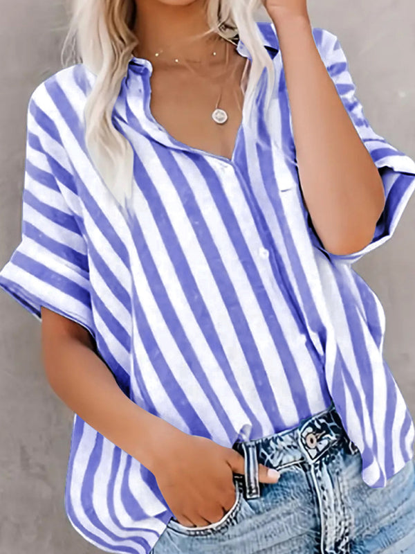 Shirts - Blue Stripe Summer Shirt