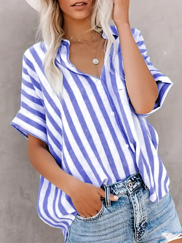 Shirts - Blue Stripe Summer Shirt