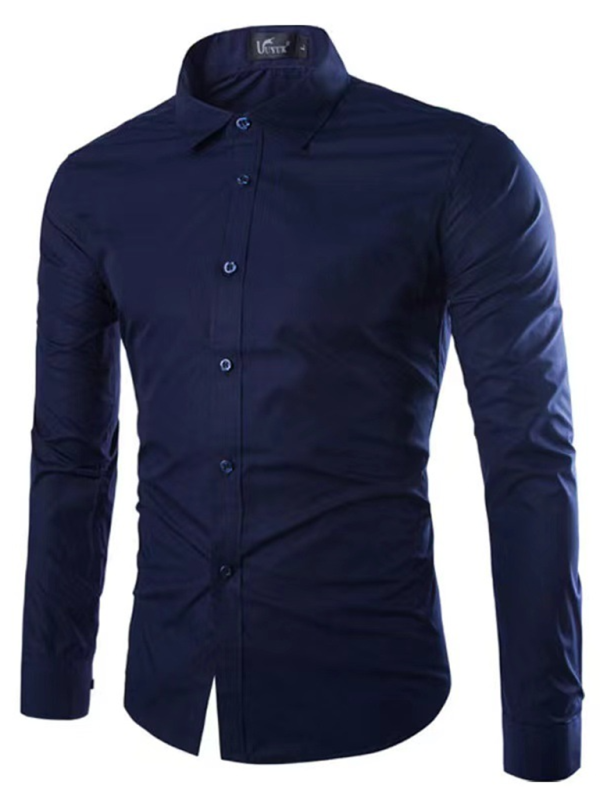 Shirts- Collared Classics Long Sleeve Shirt for Men- Champlain color- Pekosa Women Fashion