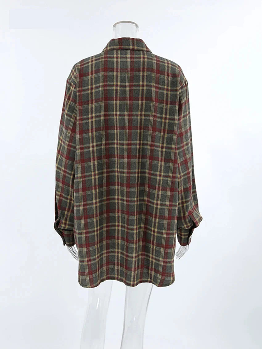 Shirts- Essential Autumn Layer Cozy Plaid Tartan Shirt for Women- - Pekosa Women Fashion