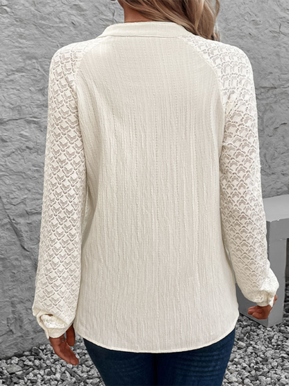 Shirts - The Lace Sleeve Blouse for Women