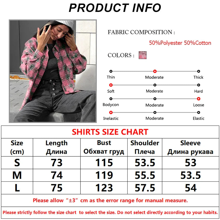 Shirts- Vintage-inspired Pink Plaid Shirt for Women- - Pekosa Women Fashion