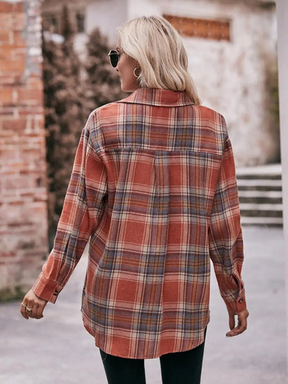 Shirts- Women Classic Plaid Shirt for Casual Fridays- - Pekosa Women Fashion