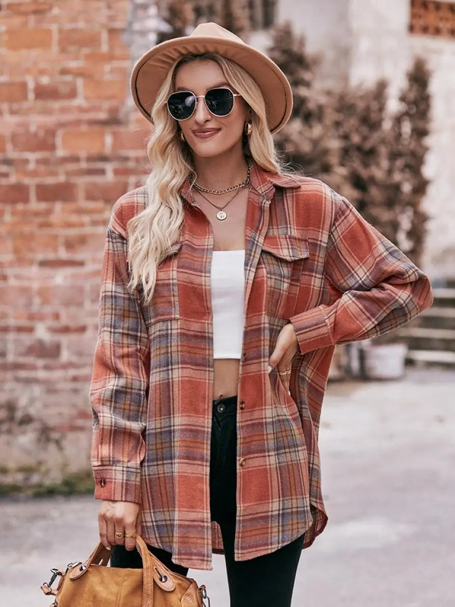 Shirts- Women Classic Plaid Shirt for Casual Fridays- - Pekosa Women Fashion