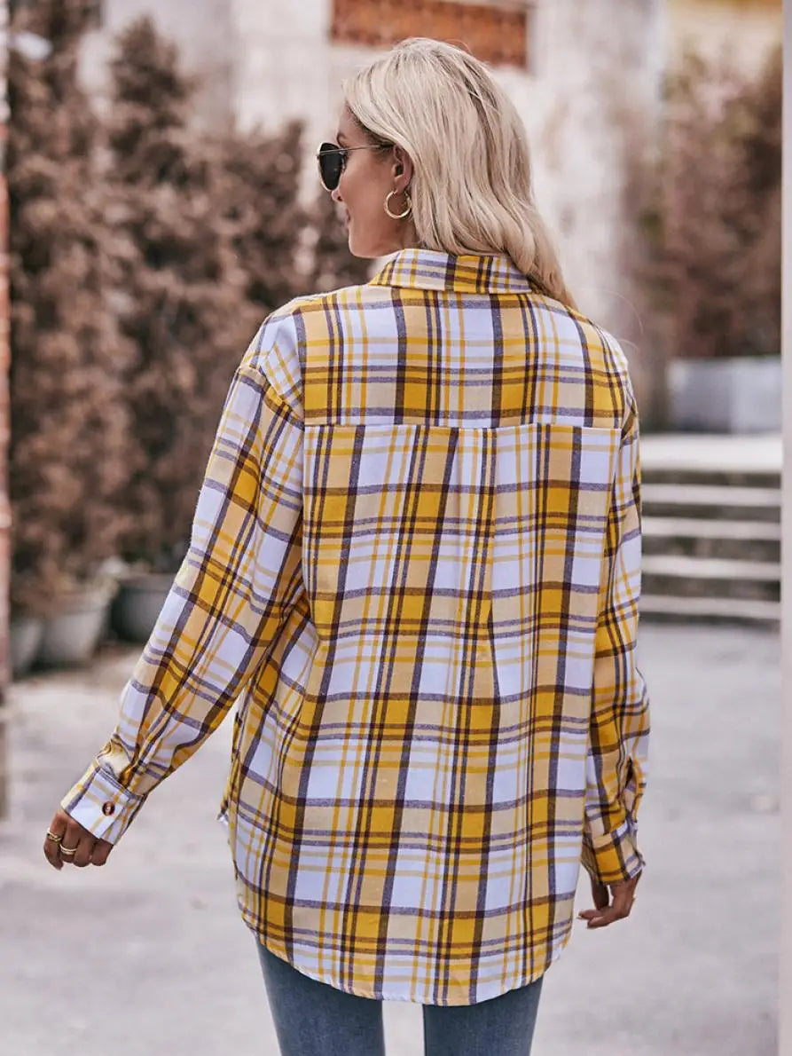 Shirts- Women Classic Plaid Shirt for Casual Fridays- - Pekosa Women Fashion