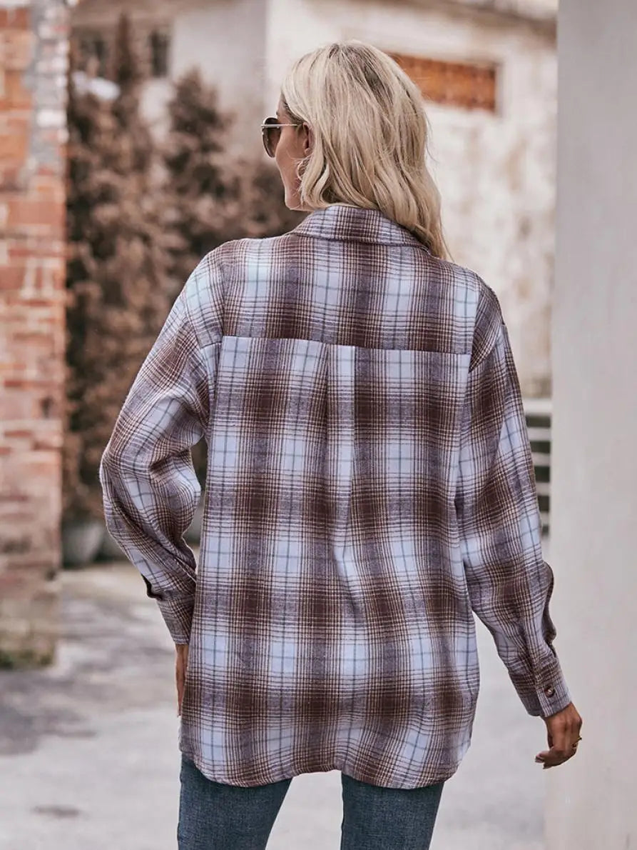 Shirts- Women Classic Plaid Shirt for Casual Fridays- - Pekosa Women Fashion