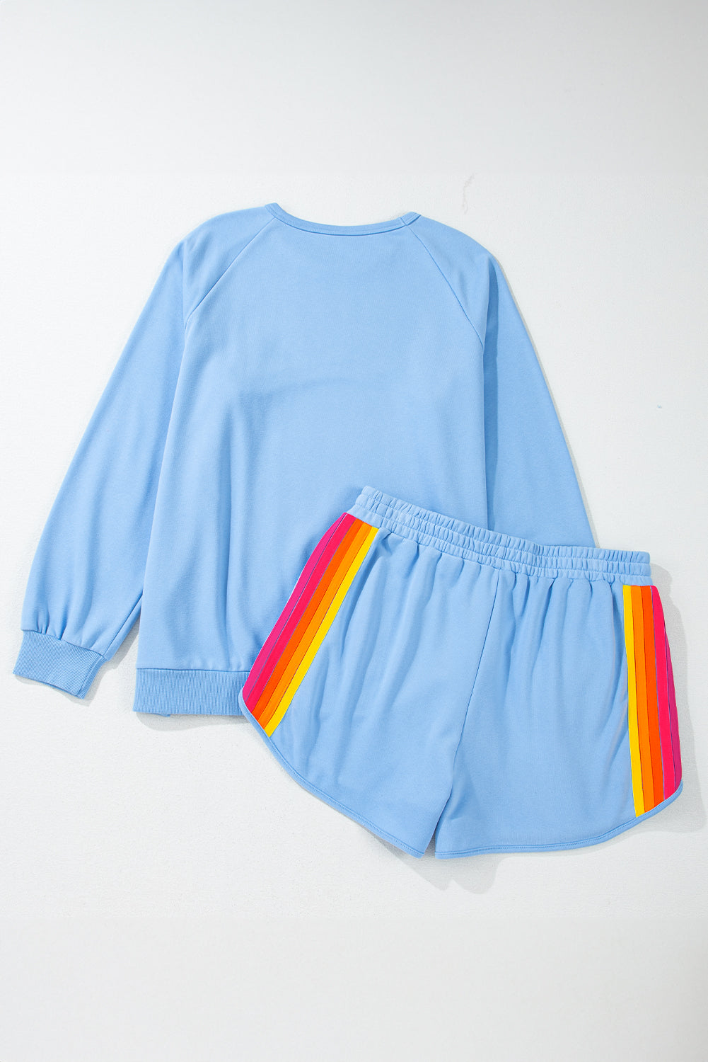 Striped Cotton Lounge Set Pullover & Shorts