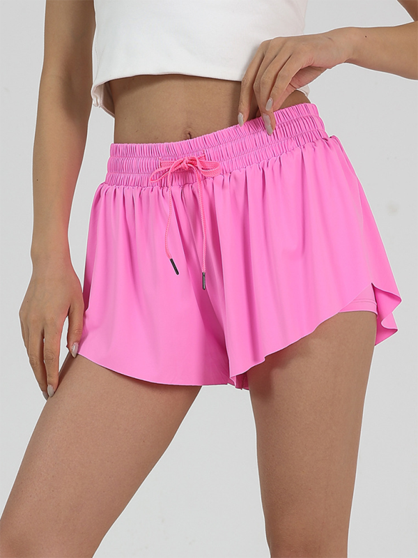 Shorts- Athletic Skirt with Built-In Shorts- Rose- Pekosa Women Fashion