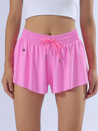 Shorts- Athletic Skirt with Built-In Shorts- - Pekosa Women Fashion