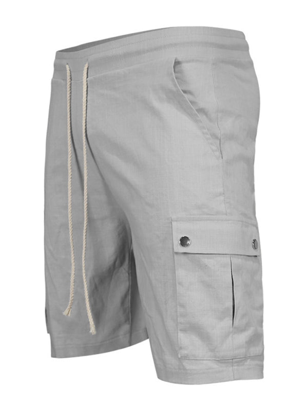 Shorts- Men’s Cotton Cargo Shorts with Multi-Pockets- - Pekosa Women Fashion