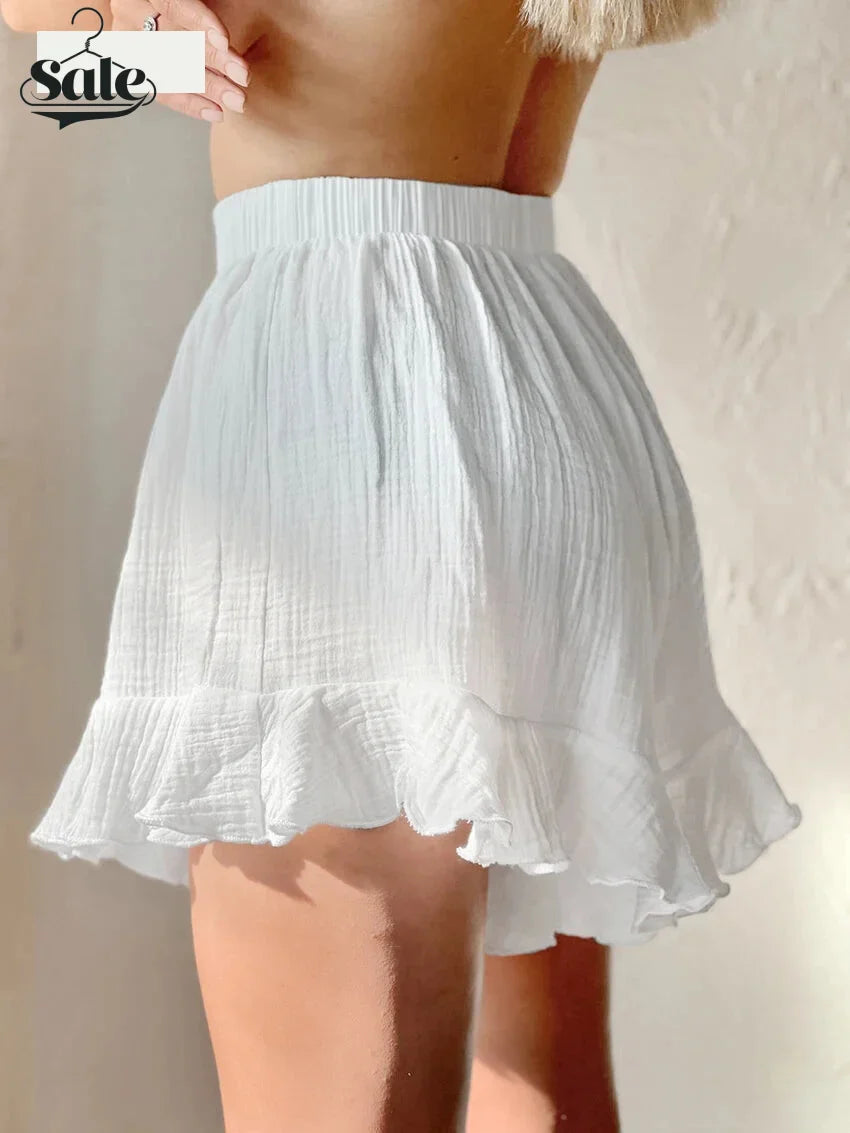 Ensemble short 2 pièces en coton froissé avec robe peignoir