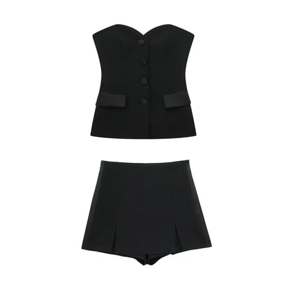 Shorts Sets- The Must-Have Cocktail Outfit for Every Woman- Black set- Pekosa Women Fashion