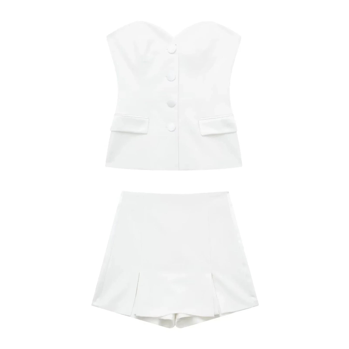 Shorts Sets- The Must-Have Cocktail Outfit for Every Woman- White set- Pekosa Women Fashion