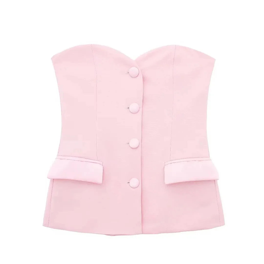 Shorts Sets- The Must-Have Cocktail Outfit for Every Woman- Pink top- Pekosa Women Fashion