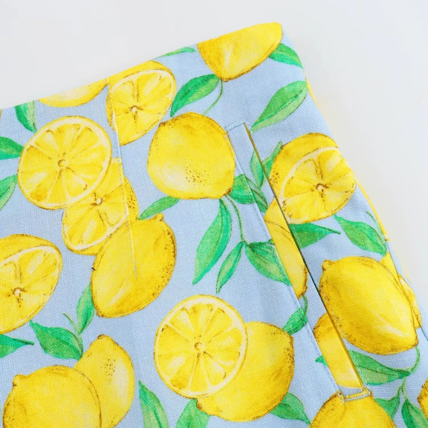 Shorts Sets- Women Zesty Lemon Crop Top & Shorts - Two-Piece Set for Summer Days- - Pekosa Women Fashion