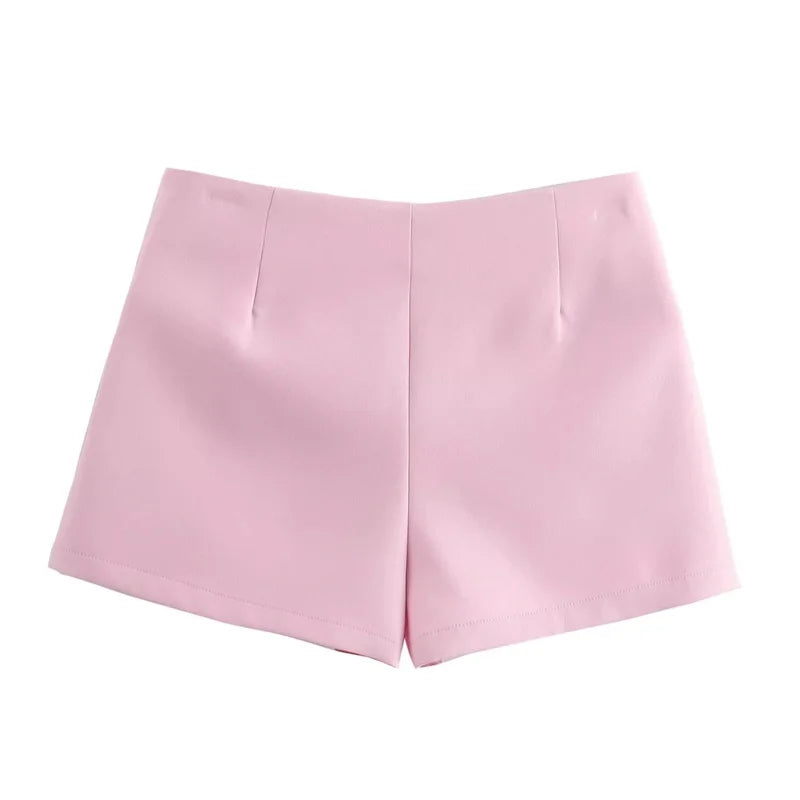 Shorts Skirts- Women Buckle-Accent Mini Skirt- - Chuzko Women Clothing