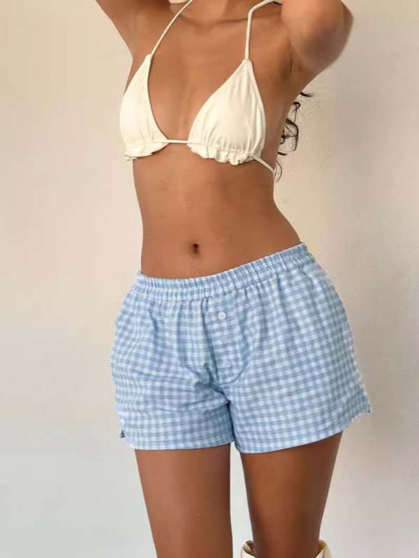 Short de plage tartan pour les journées actives