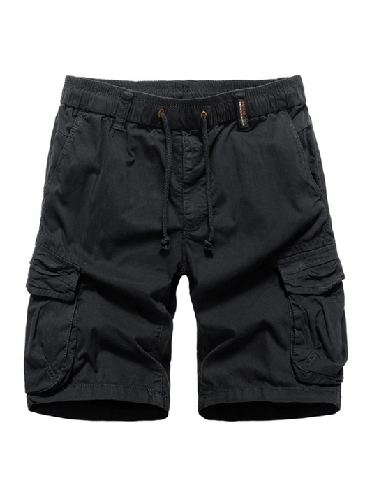 Shorts- Utility Bottoms for Men - Cargo Flap Shorts- Black- Pekosa Women Fashion