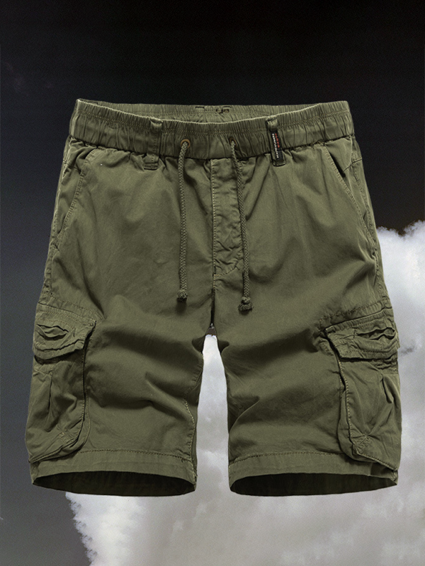 Shorts- Utility Bottoms for Men - Cargo Flap Shorts- Olive green- Pekosa Women Fashion