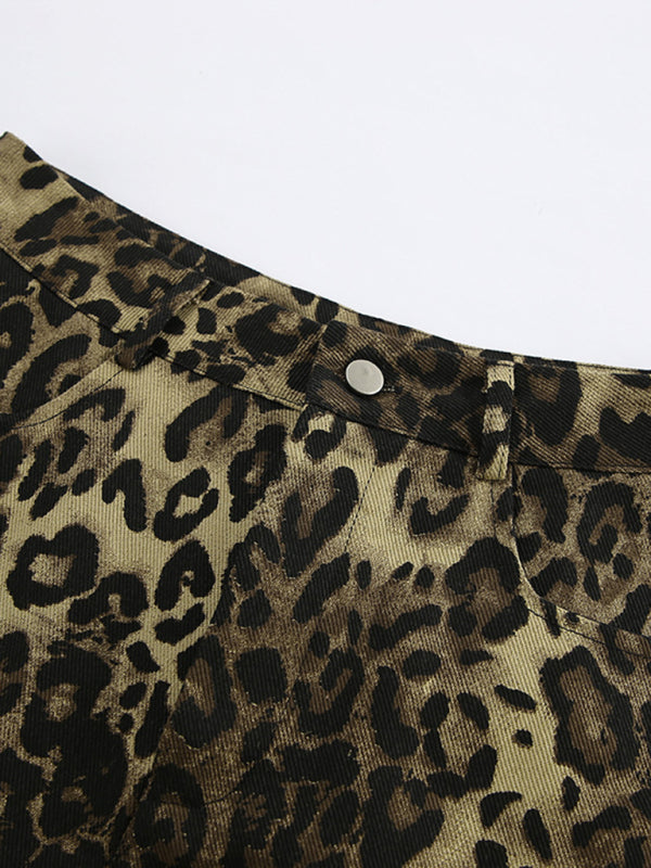 Shorts- Women's Leopard Print Shorts for Beach Days- - Pekosa Women Fashion