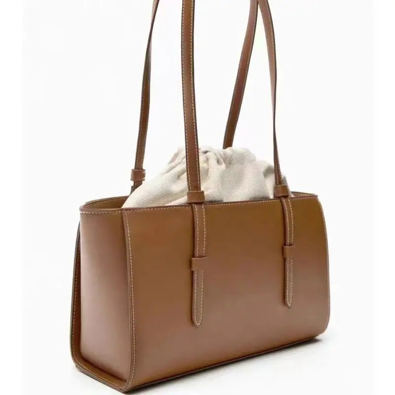 Shoulder Bags - High Quality PU Leather Shoulder Bags Drawstring Closed Top