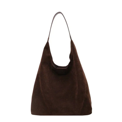 Shoulder Bags - Suede Shoulder Bag Solid Color Simple Casual Commuter Bag