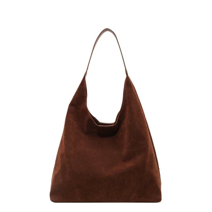 Shoulder Bags - Suede Shoulder Bag Solid Color Simple Casual Commuter Bag