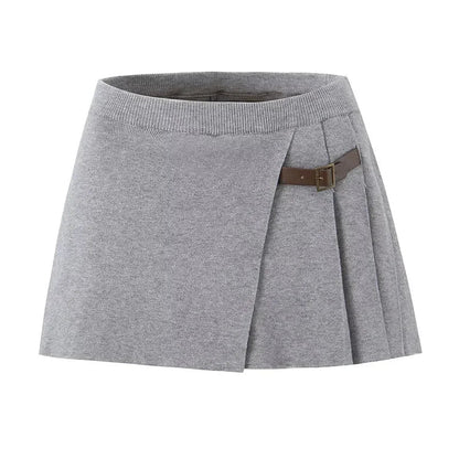 Skirt Sets- Classic Skirt & Sweater Combo - Women Two-Piece Knit Set- Only grey skirt- Chuzko Women Clothing