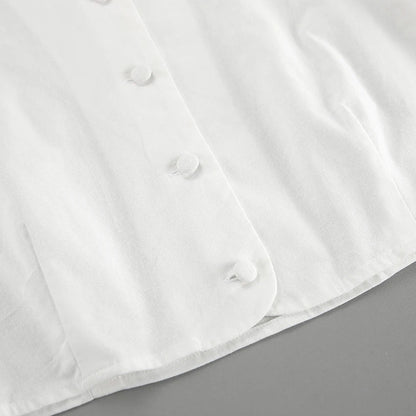 Skirt Sets- Elegant White Two-Piece Flouncy Skirt Set with Puff Blouse- - Pekosa Women Fashion